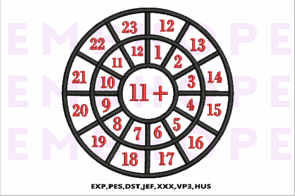 Addition Wheel 11: Bright, Playful Math Embroidery for Boutique Apparel
