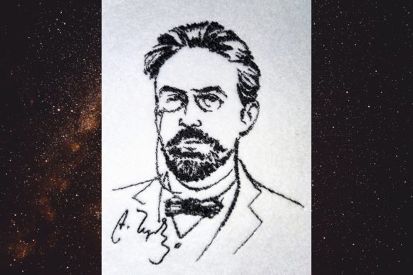 Russian Writer Anton Chekhov Embroidery Design